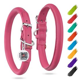 Ultra Soft Rolled Leather Dog Collar Soft Padded Dog Collars for Medium Large Dogs Male and Female Dog Collar 18-21 inch Pink Collar Neck Ultra Soft Rolled Leather Dog Collar Soft Padded Dog Collars for Medium Large Dogs Male and Female Dog Collar 18-21 inch Pink Collar Neck